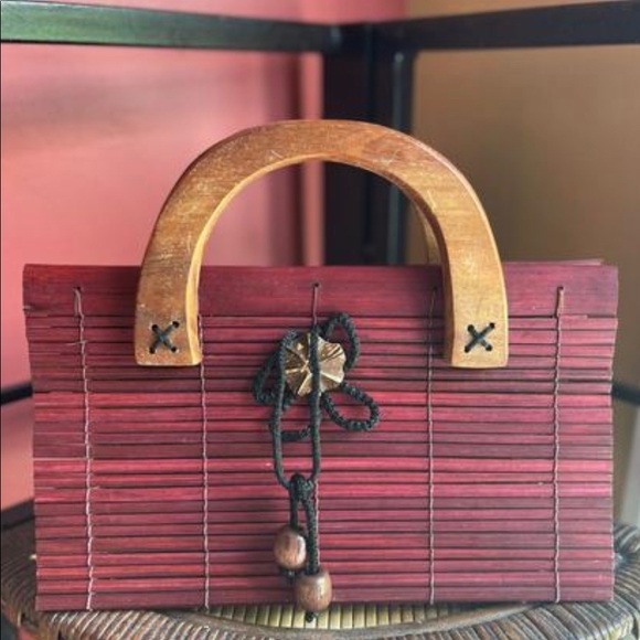 ‼️SOLD‼️Wooden collapsible handbag - Picture 2 of 5